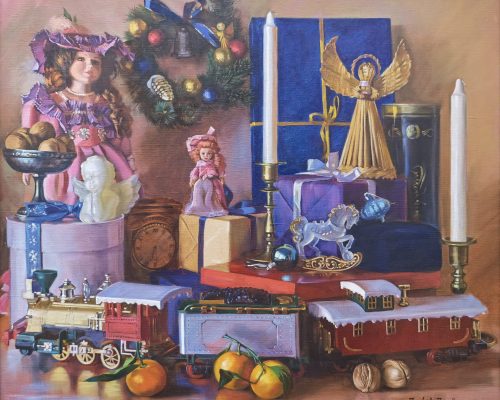 Анчуков Д.Н. и Горячева С.Н. «Рождественские подарки» Холст, масло, 60х70см, 2020г.