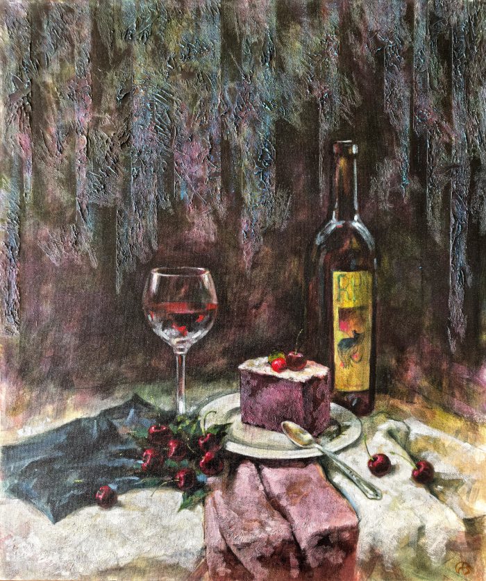 Березин Андрей «Холодный вечер» холст, масло, 65х55см, 2022г.