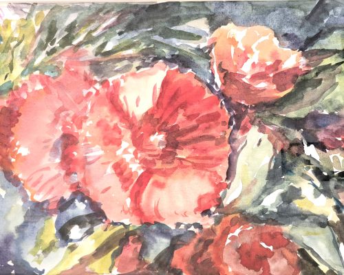 Григорьева Э. «Мальва» Бумага, акварель, 40х30см, 2015г.