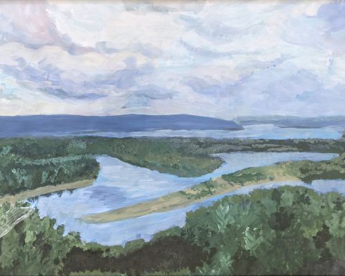 Любачанинова Татьяна (15 лет) «На берегах Волги» гуашь