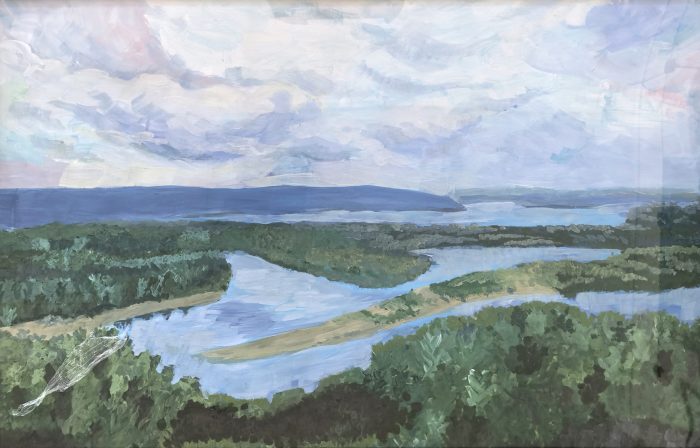 Любачанинова Татьяна (15 лет) «На берегах Волги» гуашь